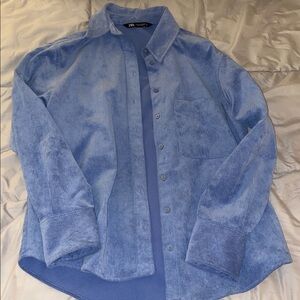 Zara Light Blue Corduroy Shirt